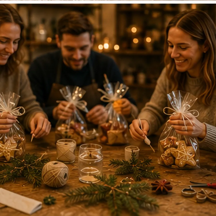Weihnachtskekse werden als Geschenk verpackt