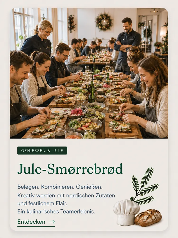Programmkarte Jule-Smørrebrød
