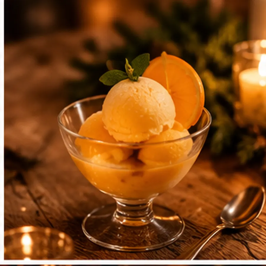 Orangen-Sorbet als leichter Abschluss