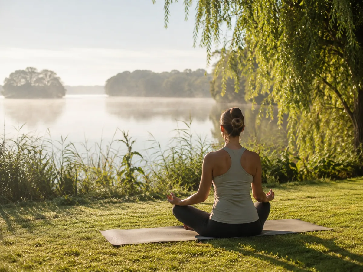 Yoga auf der Seewiese am Bistensee