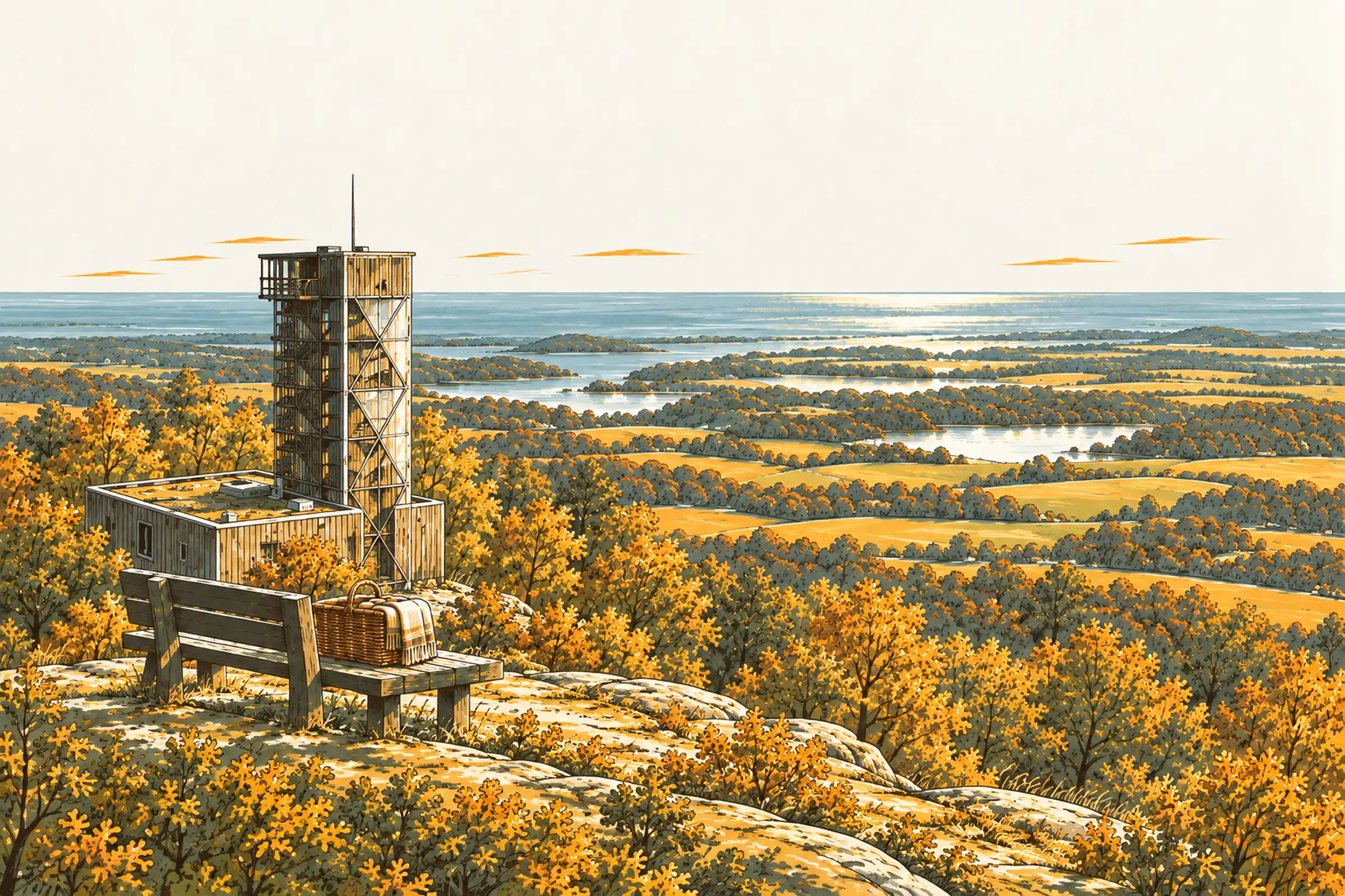 Aussicht vom Aschberg über die Hüttener Berge bis zur Ostsee