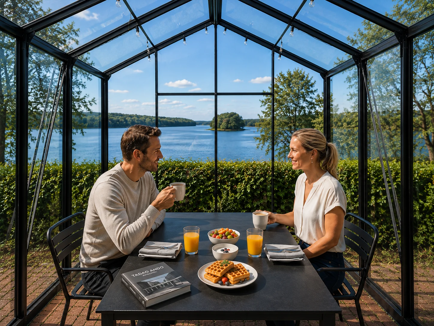 Frühstück im Glashaus auf der Seeterrasse