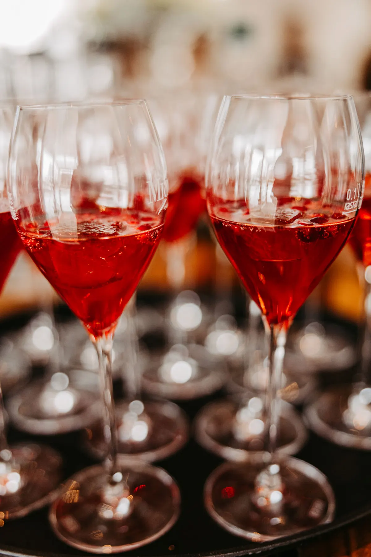 Aperol-Gläser beim Empfang