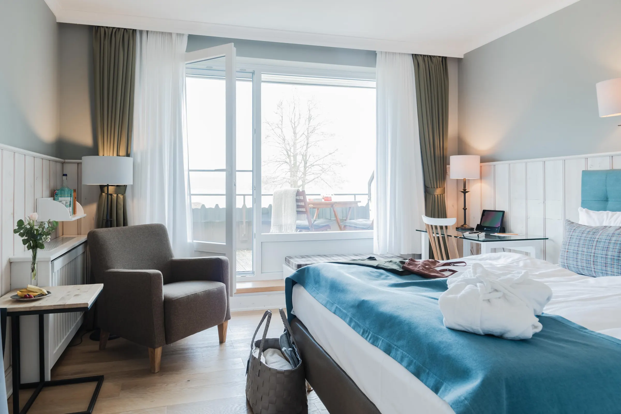 Doppelzimmer mit Seeblick im Seehotel Töpferhaus