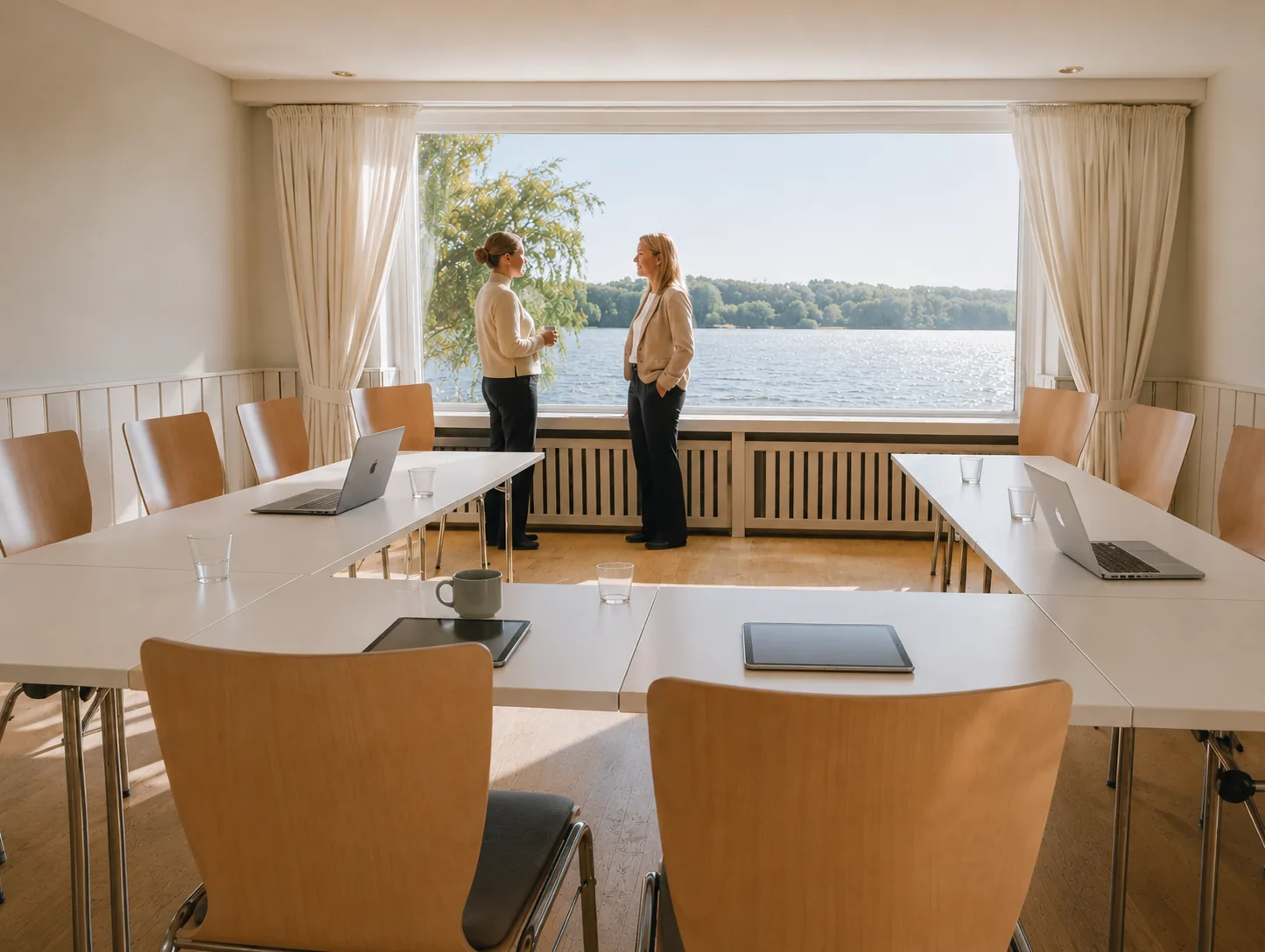 Kleiner Tagungsraum mit Seeblick für fokussiertes Arbeiten