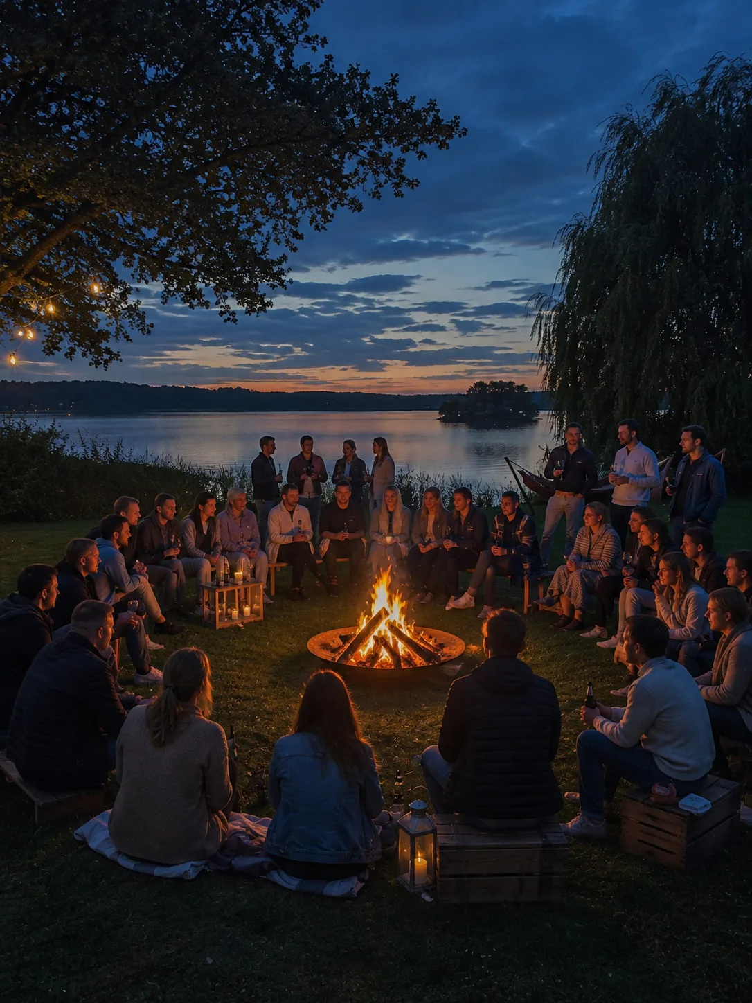 Team-Aktivität Lagerfeuer