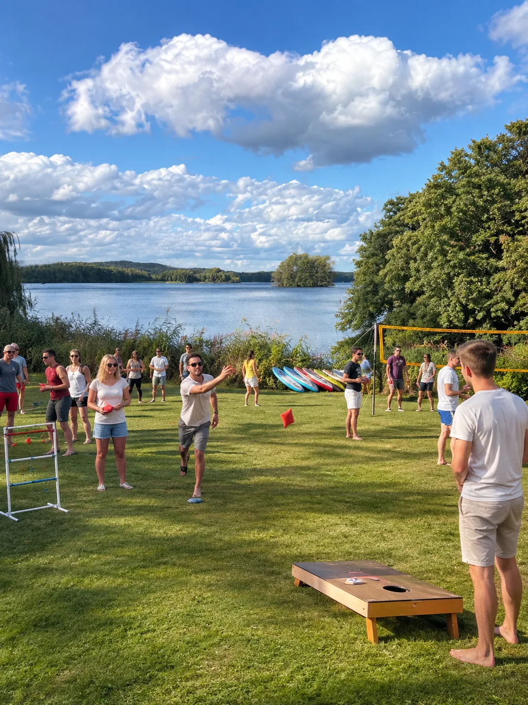 Team-Aktivität Sommerspiele am See